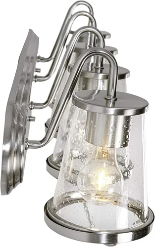 Vista 11 de DESIGNERS FOUNTAIN 87004-SP Darby - Lámpara de tocador de baño con 4 luces, 30 pulgadas, platino satinado