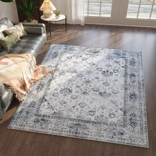 Vista 167 de Rugcomf Alfombra de Entrada de 2'x3' - Patrón Paisley, Tapete para Puerta de Entrada Interior, Floral Vintage, Lavable a Máquina, Alfombra