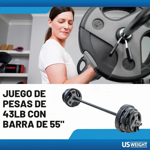 Vista 2 de Juego de pesas de peso de 43 libras de peso de EE.UU. perfecto para uso en gimnasio en casa