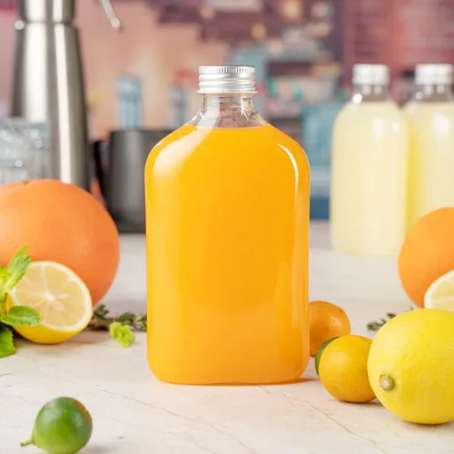 Vista 7 de Restaurantware Bottle Tek - Botellas de licor de 10 onzas, 100 botellas de plástico vacías, desechables con tapas de aluminio, botella de plástico