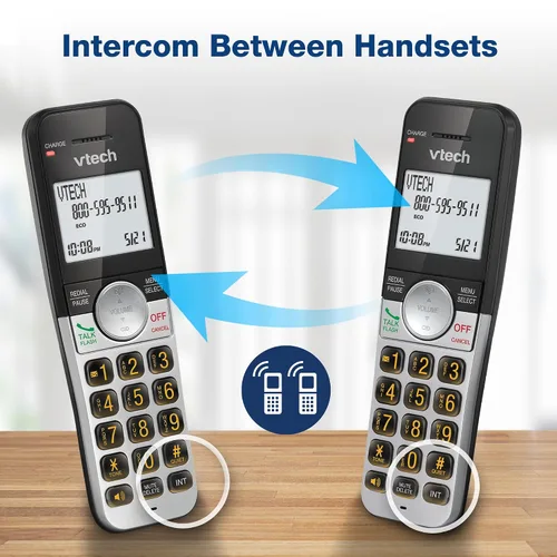 Vista 11 de VTech Teléfono inalámbrico con pantalla grande y botones grandes, DECT 6.0 con identificador de llamadas/llamada en espera, altavoz dúplex completo