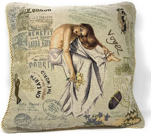 Vista 4 de Tache - Funda de cojín vintage de 18 x 18 pulgadas, cuadrada, modelo parisino francés, 1 pieza
