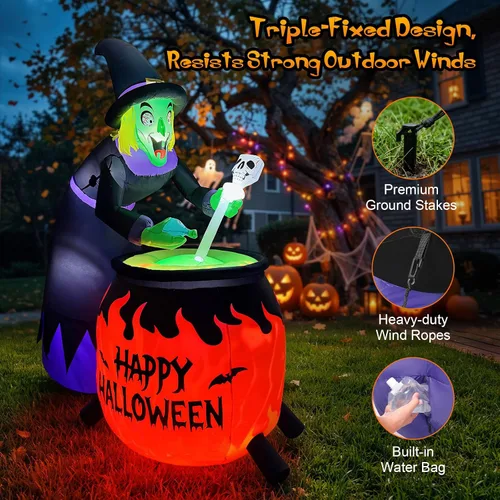Vista 3 de Luxspire Inflables inflables de Halloween para exteriores de 8 pies Multicolor