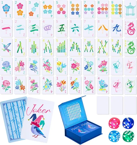 Vista 16 de Soulchen Juego de tarjetas de Mahjong americano de PVC de 168 piezas Boho