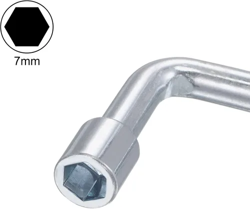 Vista 4 de uxcell Llave hexagonal abierta en forma de L métrica de 0.276 in con 6 puntos, de un solo extremo