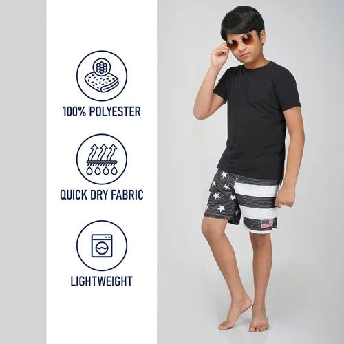 Vista 4 de North 15 Traje de baño para niños, traje de baño con bandera de Estados Unidos, traje de baño de playa de secado rápido, traje de baño