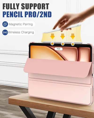 Vista 3 de MoKo funda para iPad Air de 4ta generación, 2020, pulgadas, funda para iPad Air 4 de 10.9 pulgadas, diseño delgado y ligero, con soporte, protector