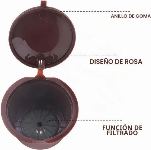 Vista 5 de Cápsula de café reutilizable para cafeteras Nescafe Dolce Gusto, paquete de 6 filtros de cápsulas de café coloridos recargables con cepillo