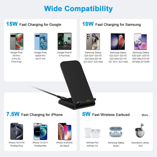 Vista 2 de Cargador inalámbrico Samsung Soporte de carga rápida para Samsung Galaxy