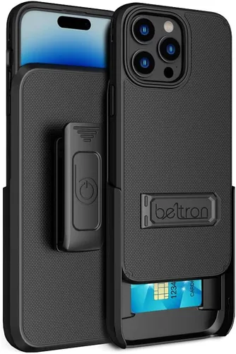 Vista 11 de BELTRON Combo de funda para iPhone 13/14, funda protectora delgada de agarre de cuerpo completo y clip giratorio para cinturón 3 en 1 Combo