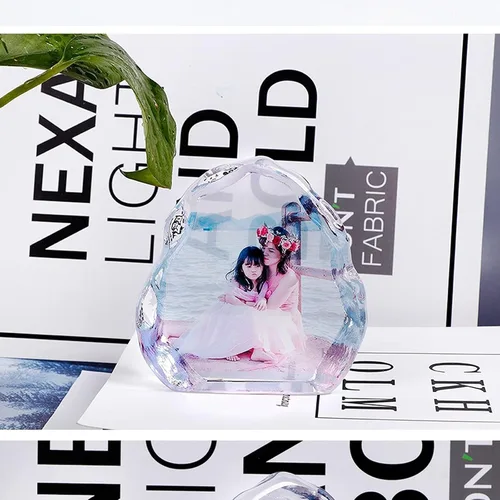 Vista 6 de Cristal de fotos 3D grabado con láser, marco de fotos de cristal personalizado, marco de fotos personalizado, regalo de boda, álbum de fotos