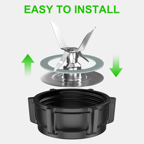 Vista 6 de Piezas de repuesto para cuchilla de licuadora Oster compatibles con licuadora Oster con tapa base de tarro de plástico ABS y 2 juntas de sello
