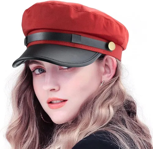 Vista 2 de Gorra clásica para mujer con diseño de capitán de yate para mujer (S-M)