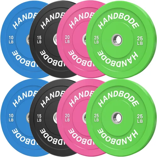 Vista 39 de HANDBODE Juego de discos de peso de 2 pulgadas de alto rebote, juego de discos olímpicos de 45/100/160/190/260/300 libras, juego de discos