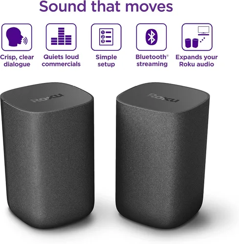 Vista 2 de Roku Altavoces inalámbricos (para Roku Smart Audio o Roku TV) (renovado)