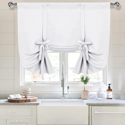 Vista 52 de DWCN Cortinas Opacas - Persiana Enrollable con Lazos para Ventana, Aislamiento Térmico, Oscurecimiento de Habitación, Cortinas con Bolsillo