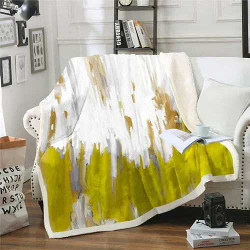 Vista 8 de Erosebridal Manta de sherpa moderna para niños y adolescentes, color naranja, verde azulado, negro, manta para silla, manta de forro polar con rayas