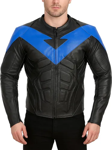 Vista 7 de LP-FACON Chaqueta protectora de cuero para motocicleta para hombre, chaqueta acolchada para motociclista, chaqueta de motocicleta para hombre