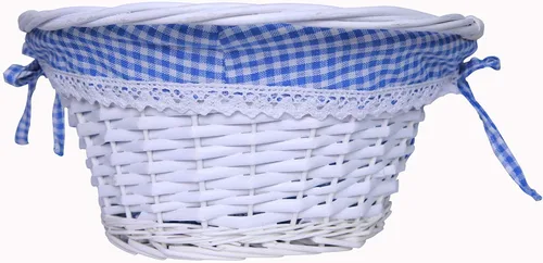 Vista 2 de Oypeip - Cesta de Pascua de regalo, cesta de almacenamiento ovalada de mimbre redonda con un asa desplegable, cestas de Pascua para niños, tela