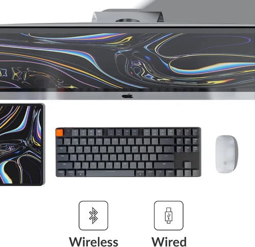 Vista 3 de Keychron K1 SE teclado mecánico inalámbrico ultra delgado con cable BluetoothUSB con retroiluminación LED blanca interruptor mecánico marrón Gateron