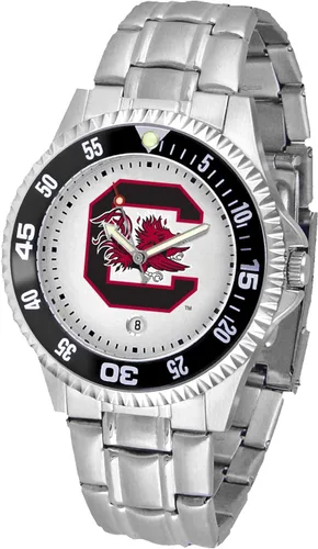 Vista 8 de SunTime Reloj de cuarzo de 1.575 in para hombre, correa de acero inoxidable de 0.787 in, esfera Gameday