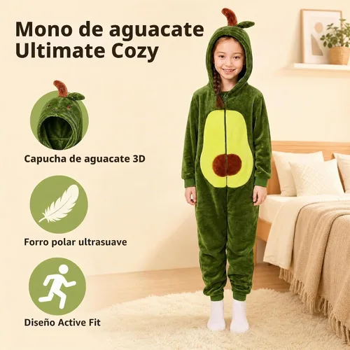 Vista 4 de COSUSKET Disfraz de oso marrón de franela de ajuste cómodo para niños, pijamas de animal para niños y niñas, regalos Palta