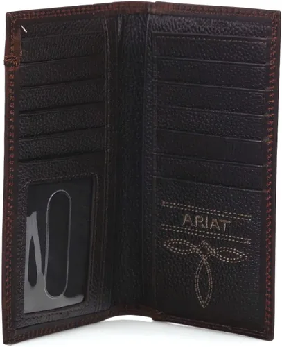Vista 4 de ARIAT Western Wallet Mens Rodeo Center Bump Shield Marrón A3550002