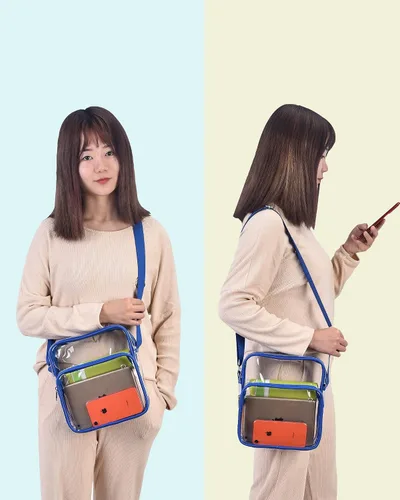 Vista 2 de MAY TREE Clear Messenger Bag Stadium Approved Clear Bag Purse for Stadium Events Concert Sport Work