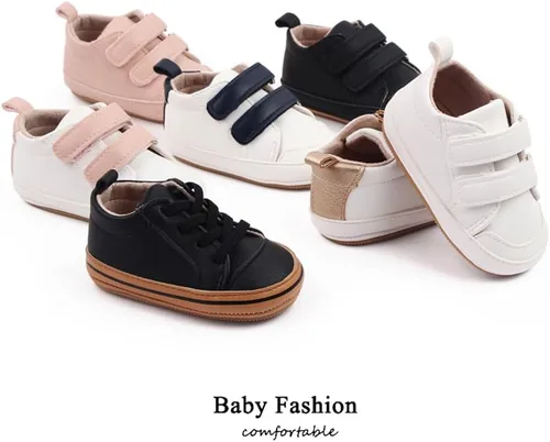 Vista 4 de Zapatos para bebés y niñas, suela antideslizante suave, para recién nacidos, para primeros pasos, de lona, de mezclilla, unisex, para bebés