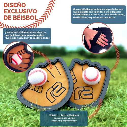 Vista 3 de Juego de pelota para lanzar y atrapar, pelotas adhesivas fáciles de usar y guante de entrenamiento de béisbol para principiantes, paleta de juguete