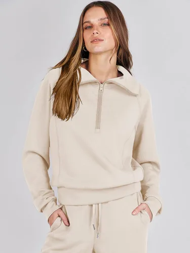 Vista 8 de ANRABESS Women 2 Piece Outfits Sweatsuit Set 2023 Fall Oversized Half Zip Sweatshirt Wide Leg Sweatpant Lounge Set Tracksuit