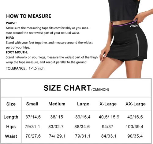 Vista 6 de Faldas de tenis para mujer con bolsillos y bolsillos para entrenamiento y correr