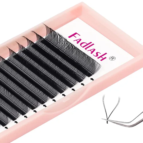 Vista 4 de FADLASH YY - Extensiones de pestañas prefabricadas con forma de Y, de visón sintético, con volumen, ruso, fácil de colocar en forma de Y