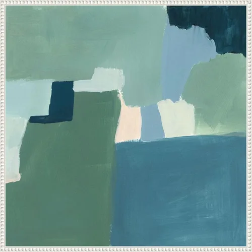Vista 19 de Amanti Art Lienzo enmarcado para pared, 16 x 16 pulgadas, verde azulado y salvia I de Victoria Barnes, lienzo enmarcado para pared, obras de arte