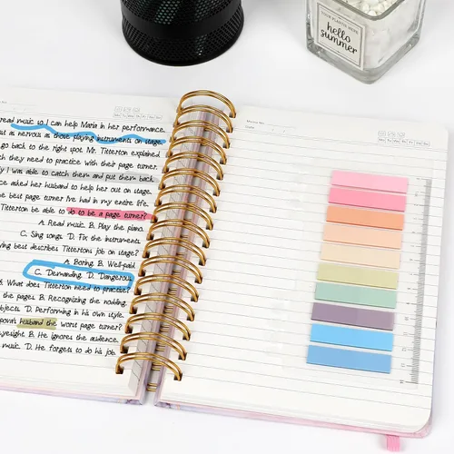 Vista 5 de Ddaowanx Cuaderno de espiral de tapa dura, diario de rayas universitarias, 6 x 8.5 pulgadas, 320 páginas grandes a rayas para mujeres y hombres