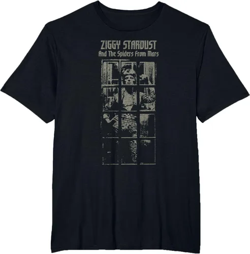 Vista 40 de David Bowie - Camiseta And The Spiders From Mars Faded, Negro