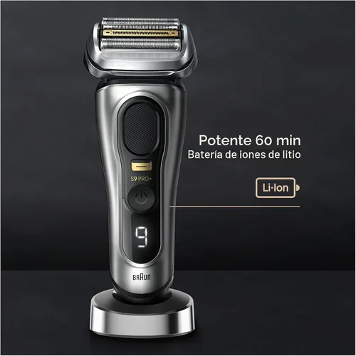 Vista 4 de Braun Series 9 9517s PRO+ Afeitadora eléctrica para hombres, 5 elementos de afeitado Pro y ProTrimmer de precisión para cabello largo, soporte