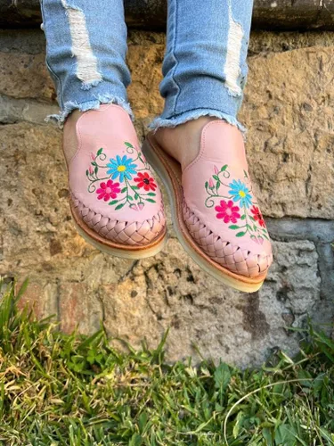 Vista 7 de Mexico en la Piel Sandalias de cuero para mujer hechas a mano.