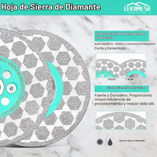 Vista 4 de Hoja de sierra de azulejos de 4 pulgadas, disco de pulido de diamante, rueda de disco de corte para cortar molienda de mármol, granito, hormigón