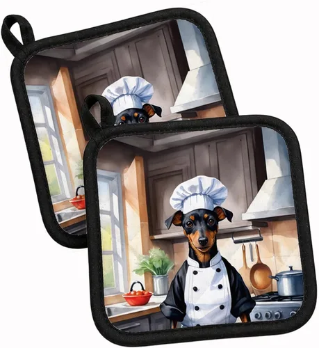 Vista 156 de Caroline's Treasures Coton de Tulear El Chef Par de Agarraderas de Ollas de Cocina Resistentes al Calor Juegos de Agarraderas de Ollas Almohadillas