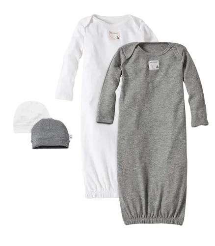 Vista 4 de Burts Bees Baby Juego de regalo unisex para bebé batas sombreros edredón reversible y juguete de peluche paquete esencial de 100 algodón orgánico