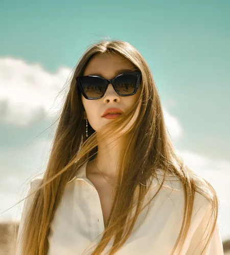 Vista 3 de FEISEDY Gafas de sol polarizadas de moda para mujer, gafas de sol cuadradas retro para mujer con ojo de gato B4134