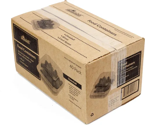 Vista 9 de Clamshell - Recipientes de alimentos herméticos de doble cierre de plástico, duraderos y de fácil agarre, recipientes para postres, restaurantes