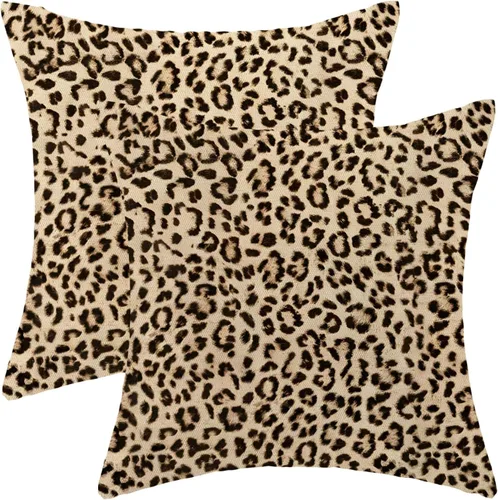 Vista 30 de Fundas de Almohada de Antílope 16x16 Paquete de 2, Fundas de Almohada Decorativas con Estampado de Piel de Animal Azul Marino, Fundas de Almohada