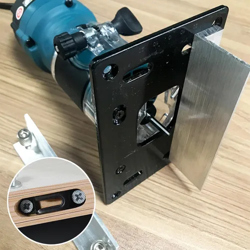 Vista 8 de Router de madera Ranura Localizador multifuncional de plástico transparente máquina de ranura titular para proyectos de carpintería