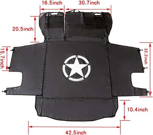 Vista 2 de Forro para maletero de perro para Jeep, protector de carga Oxford resistente al agua para Wrangler JK JL 2007-2026 de 4 puertas, antideslizante
