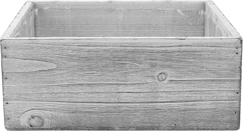 Vista 3 de CYS EXCEL Maceta cuadrada de madera blanca con forro de plástico extraíble (H: 4 pulgadas de apertura: 10 x 10 pulgadas) Múltiples opciones