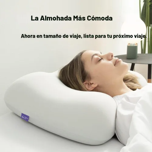 Vista 3 de Cushion Lab Almohada de Viaje para Sueño Profundo – Almohada de Cuello de Espuma Viscoelástica Compacta para Dormir, Almohada Portátil para Hoteles