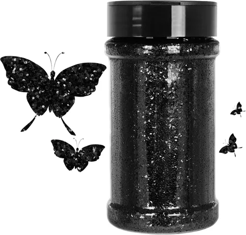Vista 36 de Purpurina negra ultrafina, 16 onzas (1 libra), purpurina fina para manualidades de resina, uñas, vasos, slime, cosméticos y decoración de festivales
