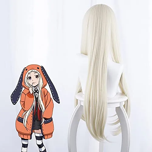 Vista 4 de Anime Kakegurui Compulsive Gambler 2 Cosplay peluca Yomoduki Runa resistente al calor pelucas de pelo sintético + peluca Cap